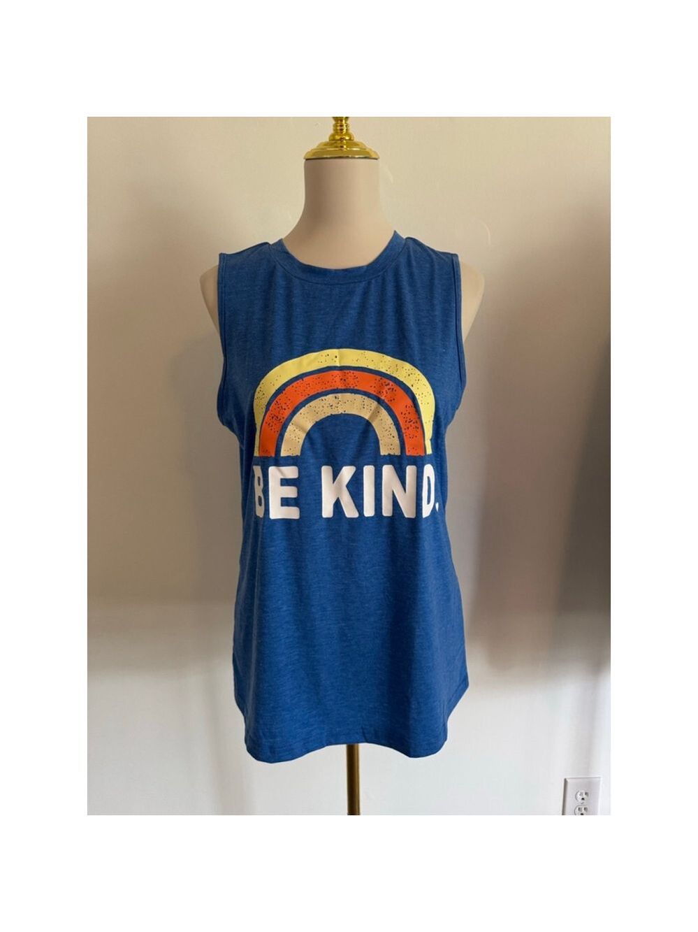 Women's IRISGOD Tank Top Size M Blue Rainbow